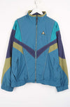 Color-blocked jacket with a logo on a white background