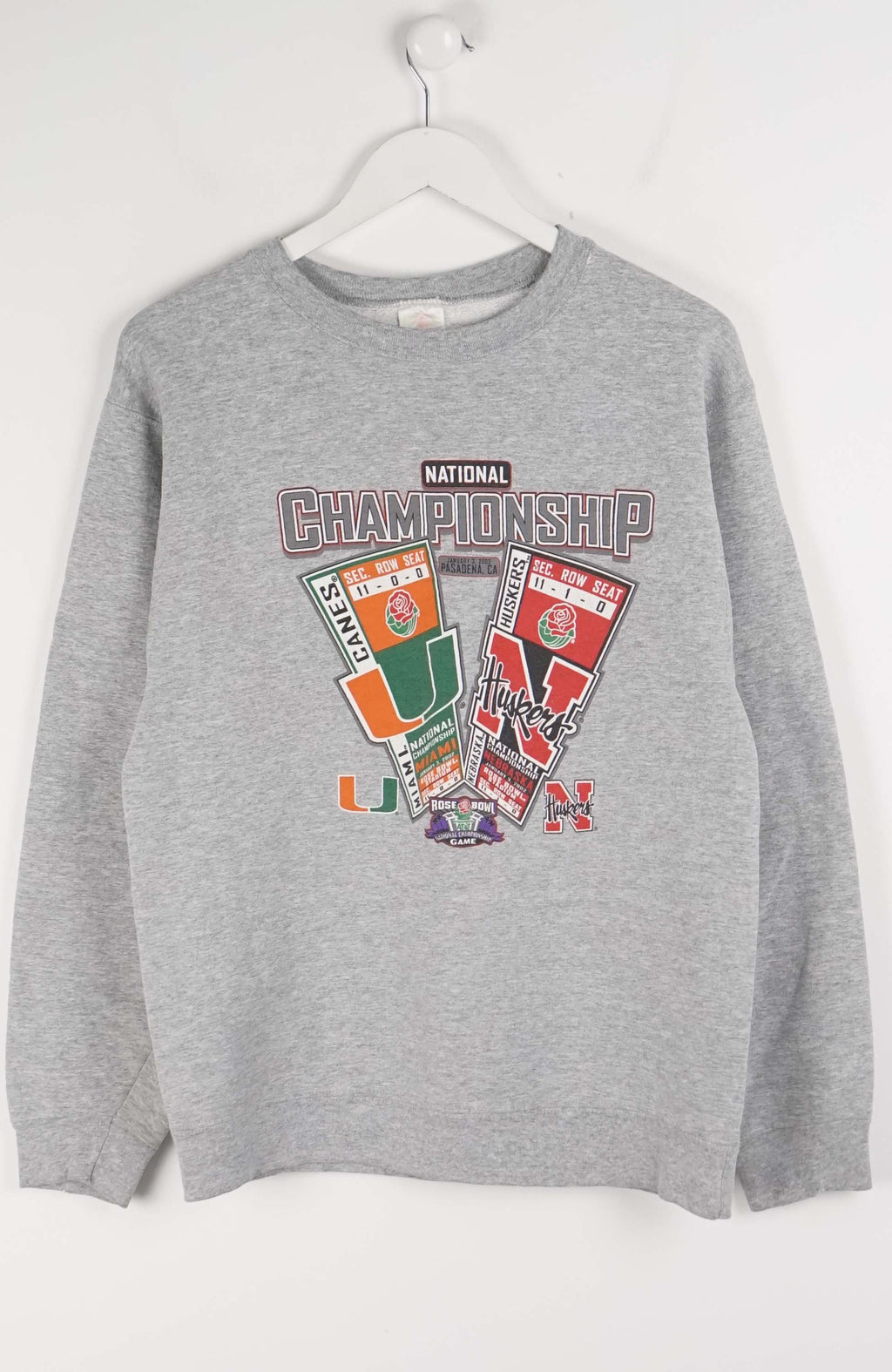 Gray sweatshirt with championship design on a white background