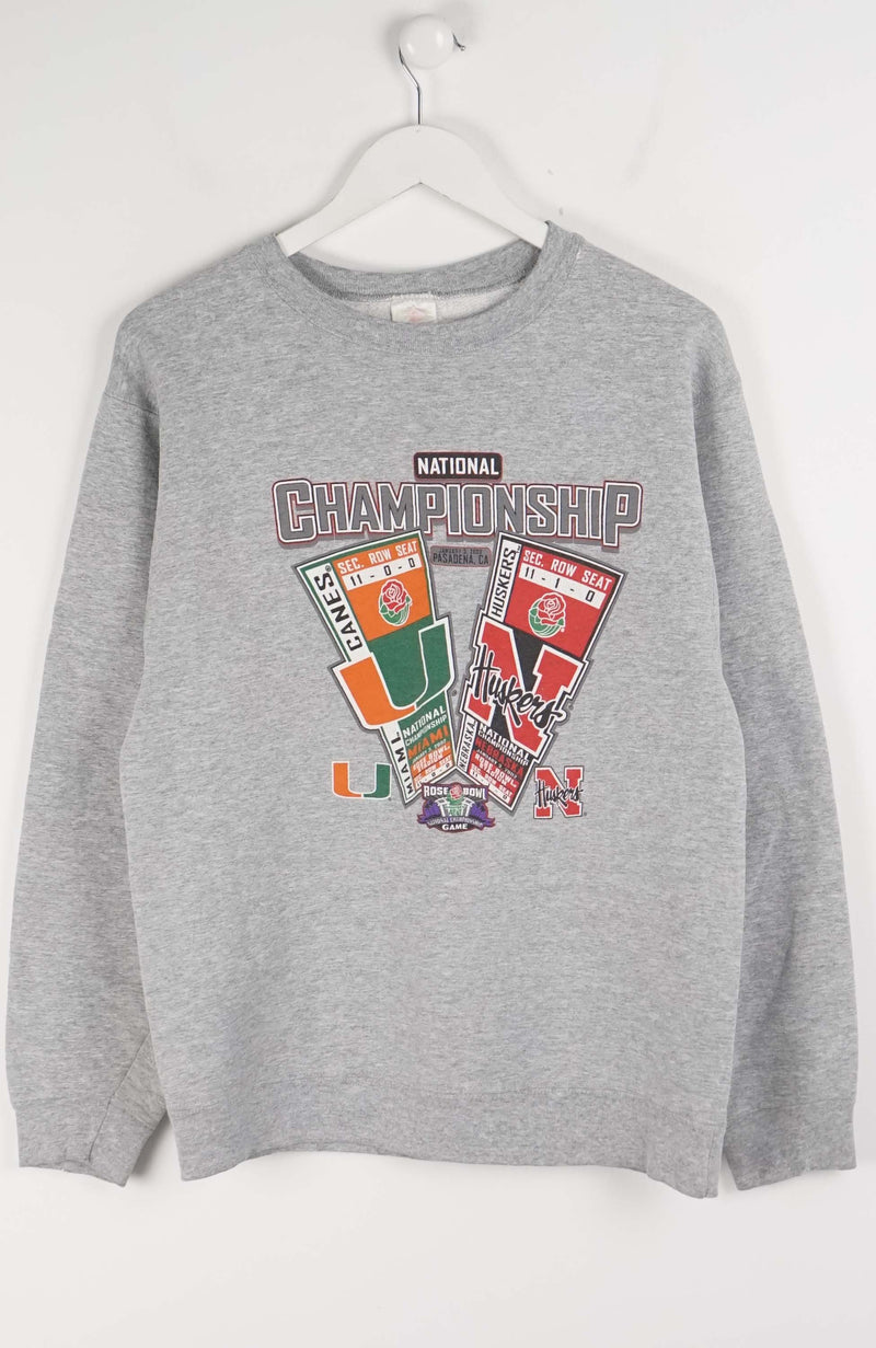 Gray sweatshirt with championship design on a white background