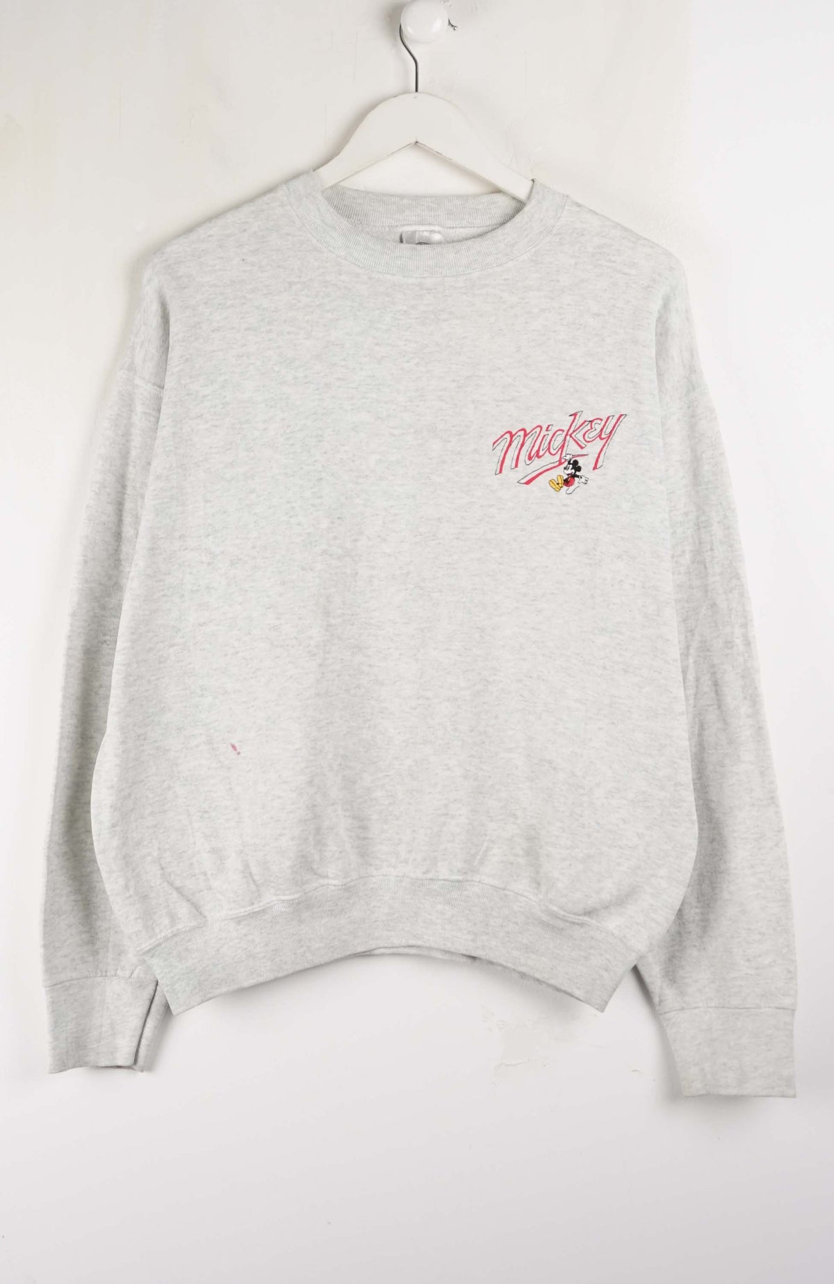 Gray sweatshirt with a logo on a white background