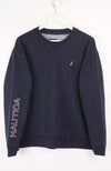 Nautica navy blue sweatshirt on a white background