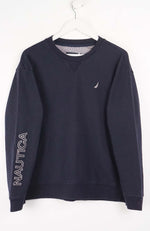 Nautica navy blue sweatshirt on a white background