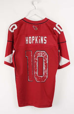 Red sports jersey with 'Hopkins' and number '10' on a white background