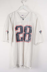 White sports jersey with number 28 on a white background