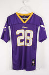 Purple football jersey with number 28 on a white background