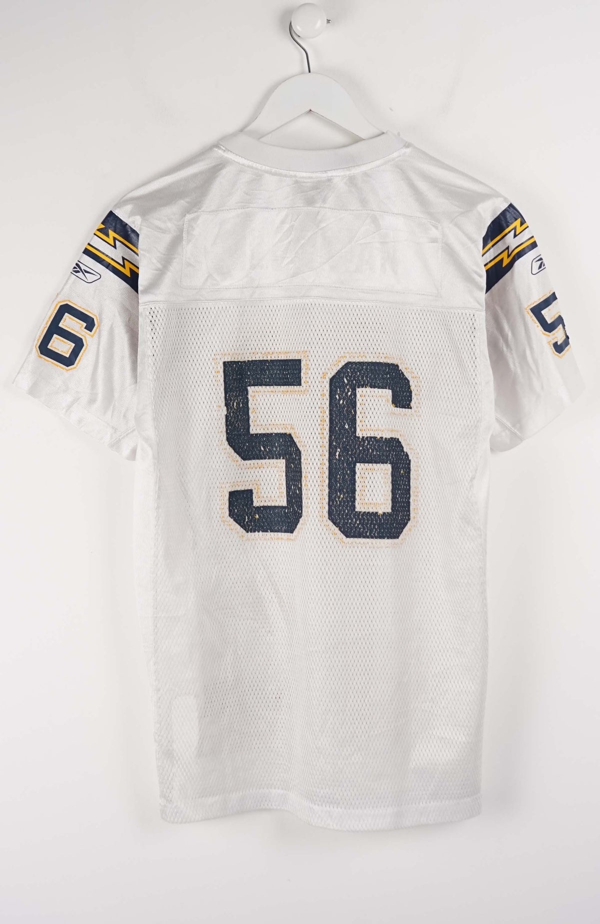 White sports jersey with number 56 on a white background