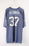 Blue sports jersey with 'Alexander' and number '37' on a white background