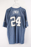 Blue sports jersey with 'Lynch' and number '24' on a white background