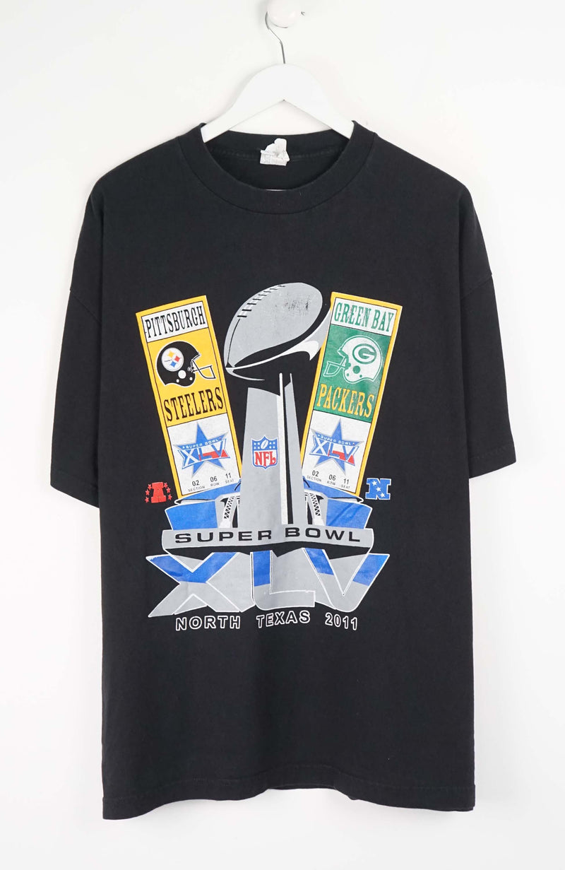 VINTAGE NFL STEELERS VS PACKERS SUPERBOWL T-SHIRT (XXL)