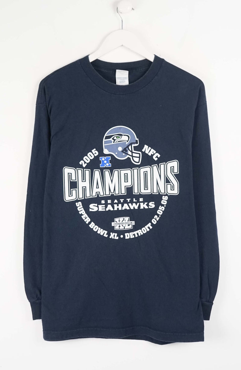VINTAGE NFL SUPER BOWL SEATTLE SEAHAWKS DETROIT T-SHIRT (L)