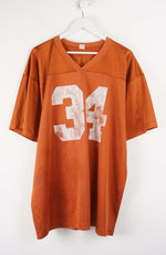 Orange sports jersey with number 34 on a white background