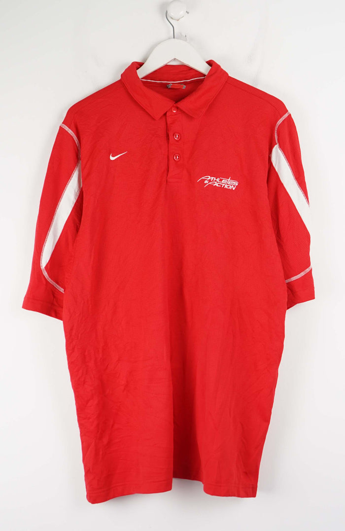 VINTAGE NIKE ATHLETICS ACTION JERSEY POLO SHIRT (XL)