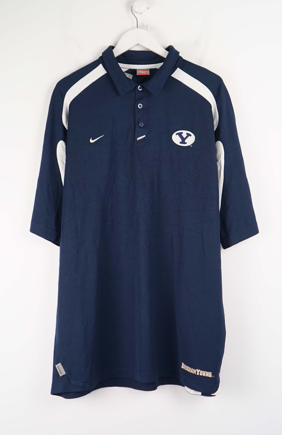 VINTAGE NIKE BRIGHAM YOUNG JERSEY POLO SHIRT (XXL)