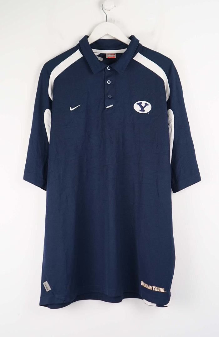 VINTAGE NIKE BRIGHAM YOUNG JERSEY POLO SHIRT (XXL)