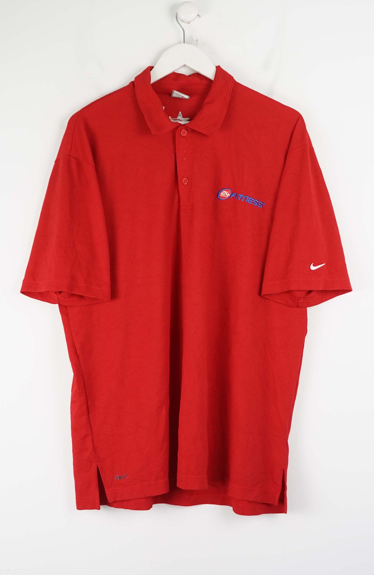 VINTAGE NIKE FIT DRY 24HOUR FITNESS JERSEY POLO SHIRT (XL)