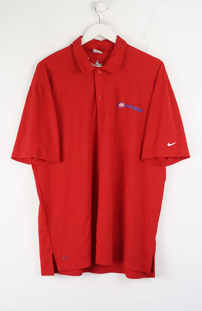 VINTAGE NIKE FIT DRY 24HOUR FITNESS JERSEY POLO SHIRT (XL)