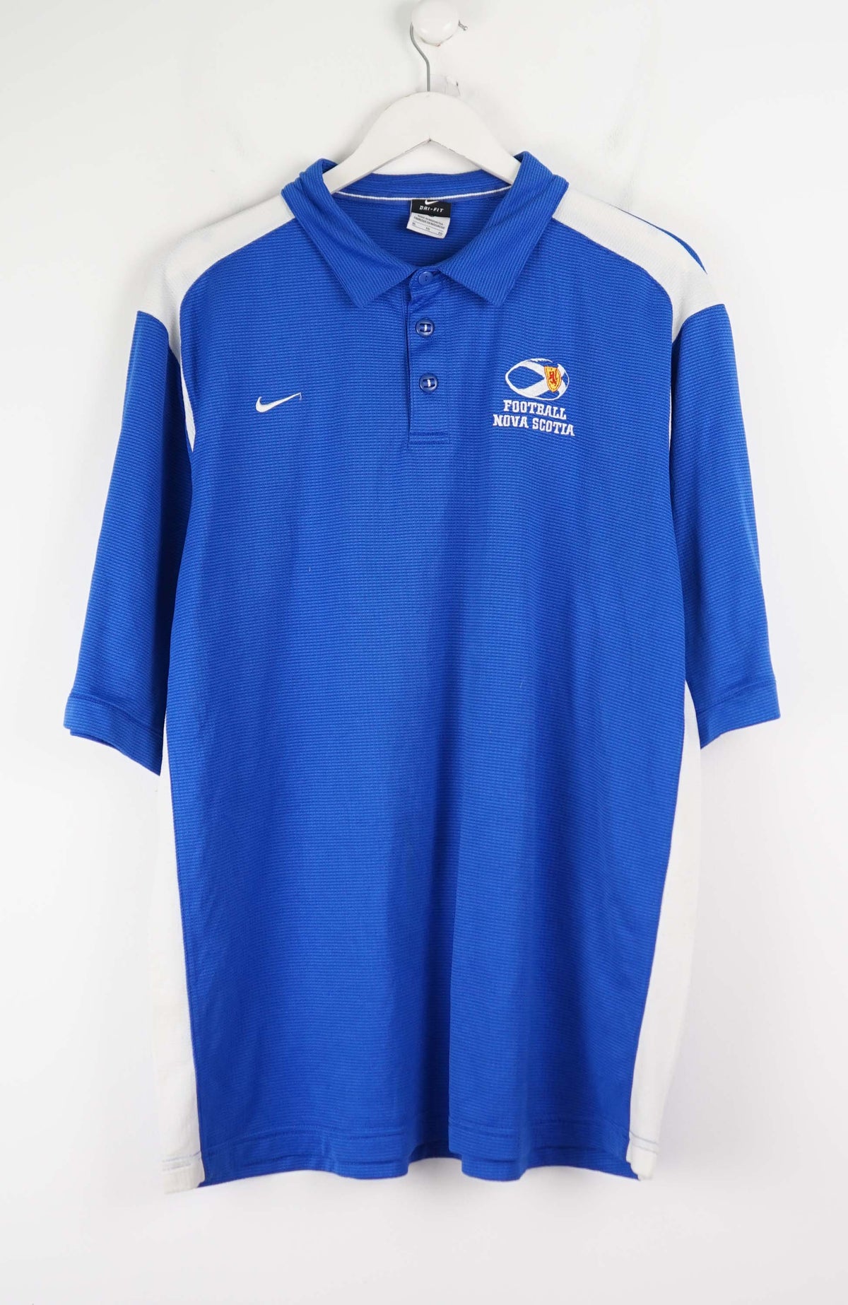 VINTAGE NIKE FOOTBALL NOVA SCOTIA POLO SHIRT (XL)