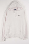 Light gray hoodie with Nike logo on a white background