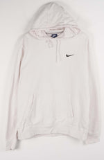 Light gray hoodie with Nike logo on a white background