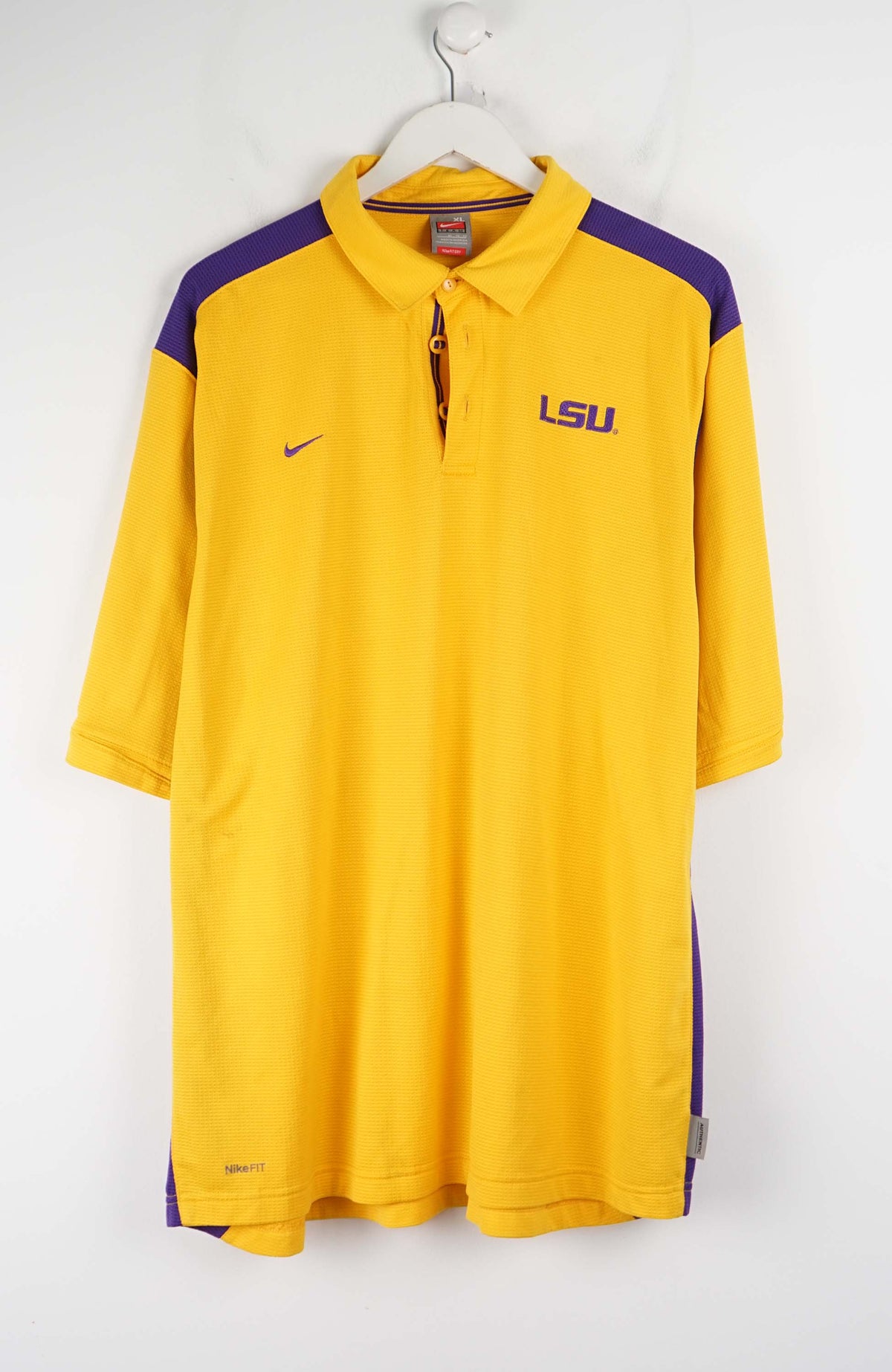 VINTAGE NIKE LSU COLLEGE JERSEY POLO SHIRT (XL)
