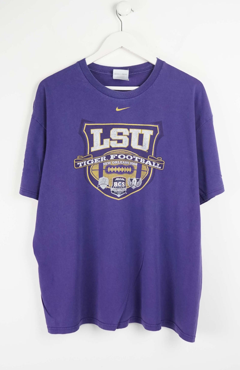VINTAGE NIKE LSU TIGERS FOOTBALL T-SHIRT (XXL)