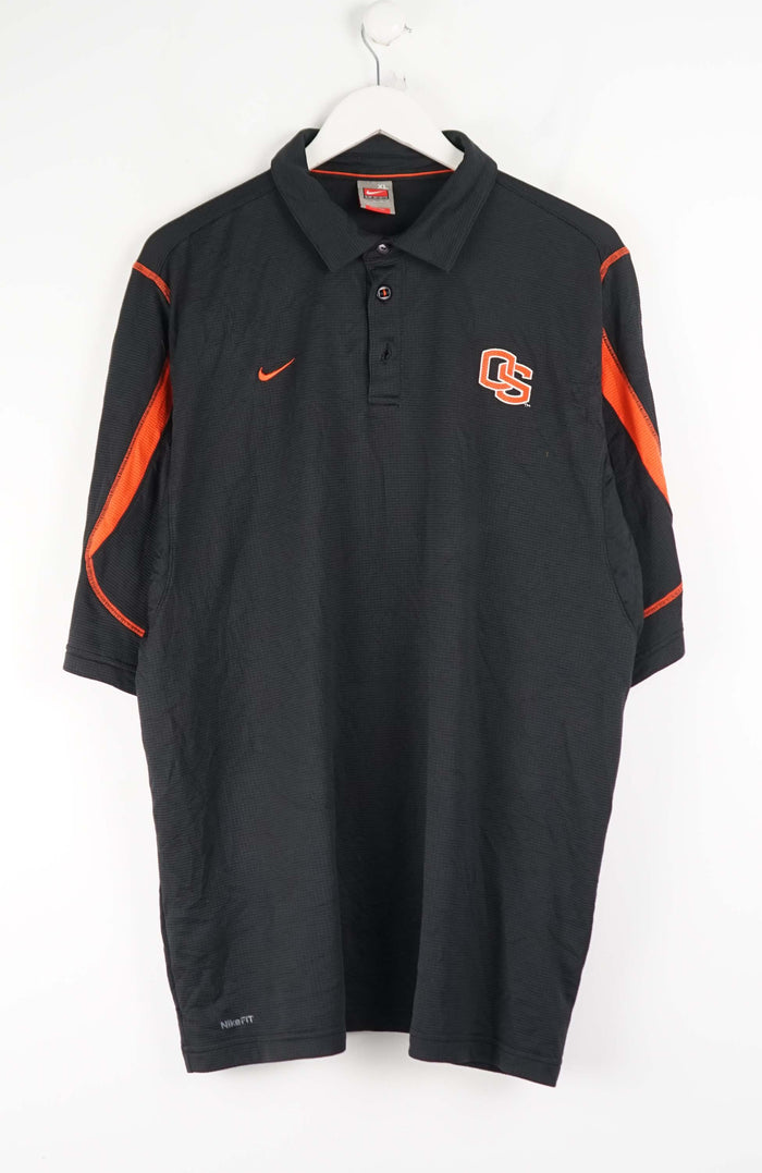 VINTAGE NIKE OREGON BEAVERS STATE JERSEY POLO SHIRT (XL)