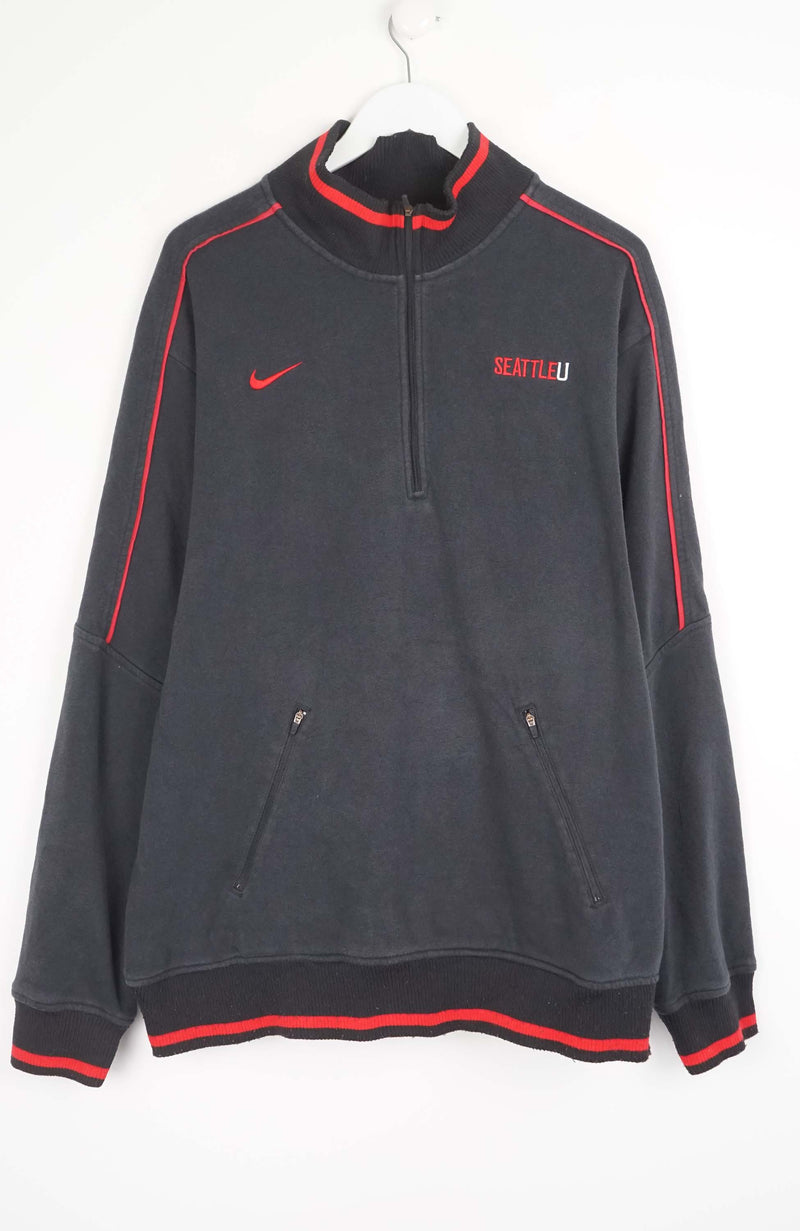 VINTAGE NIKE SEATTLE STATE 1/4 ZIP SWEATER (XL)
