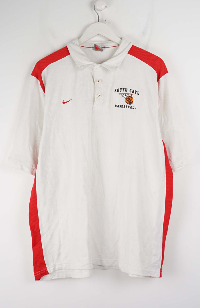 VINTAGE NIKE SOUTH GATE BASKETBALL JERSEY  POLO SHIRT (XL)
