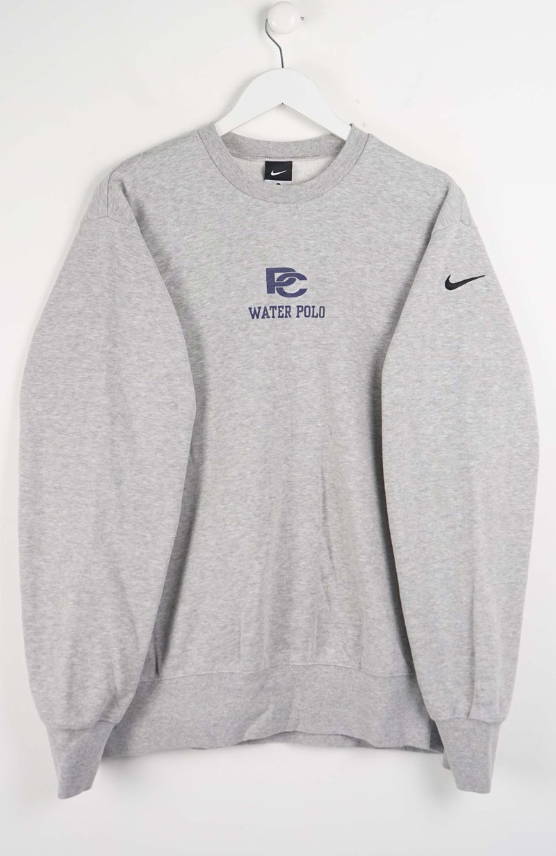 Gray sweatshirt with Nike logo on a white background