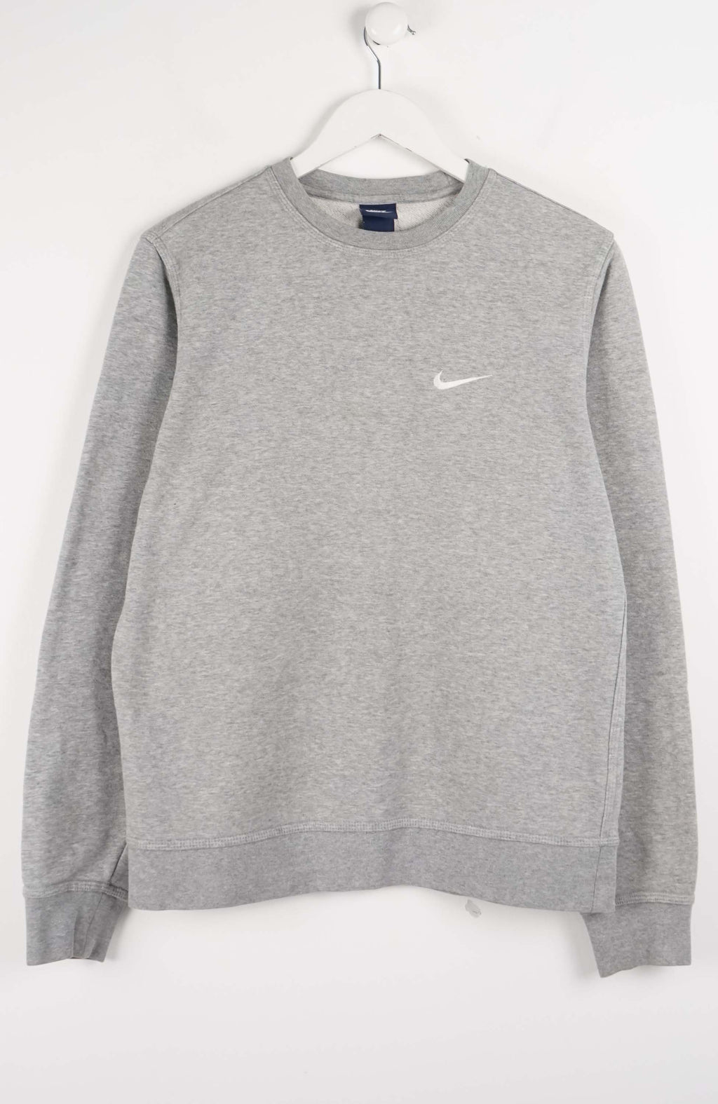 Gray sweatshirt with a Nike logo on a white background