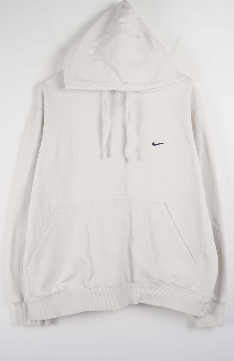 Light gray hoodie with a black logo on a white background