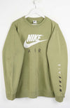 Green Nike sweatshirt with logo on a white background