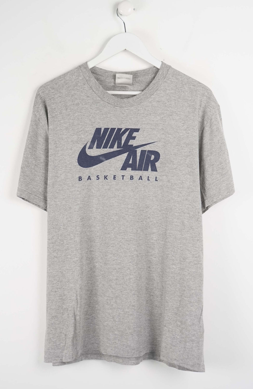 Gray t-shirt with Nike Air Basketball logo on a white background