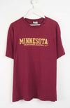 Maroon t-shirt with 'Minnesota Golden Gophers Basketball' text on a white background