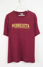 Maroon t-shirt with 'Minnesota Golden Gophers Basketball' text on a white background