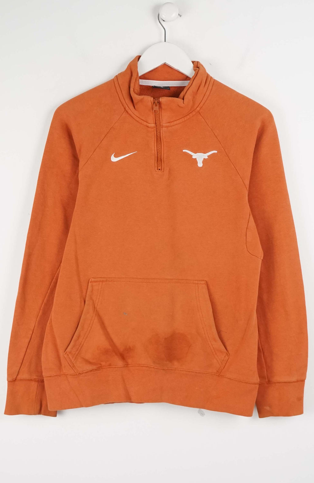 Orange sweatshirt with Nike logo on a white background