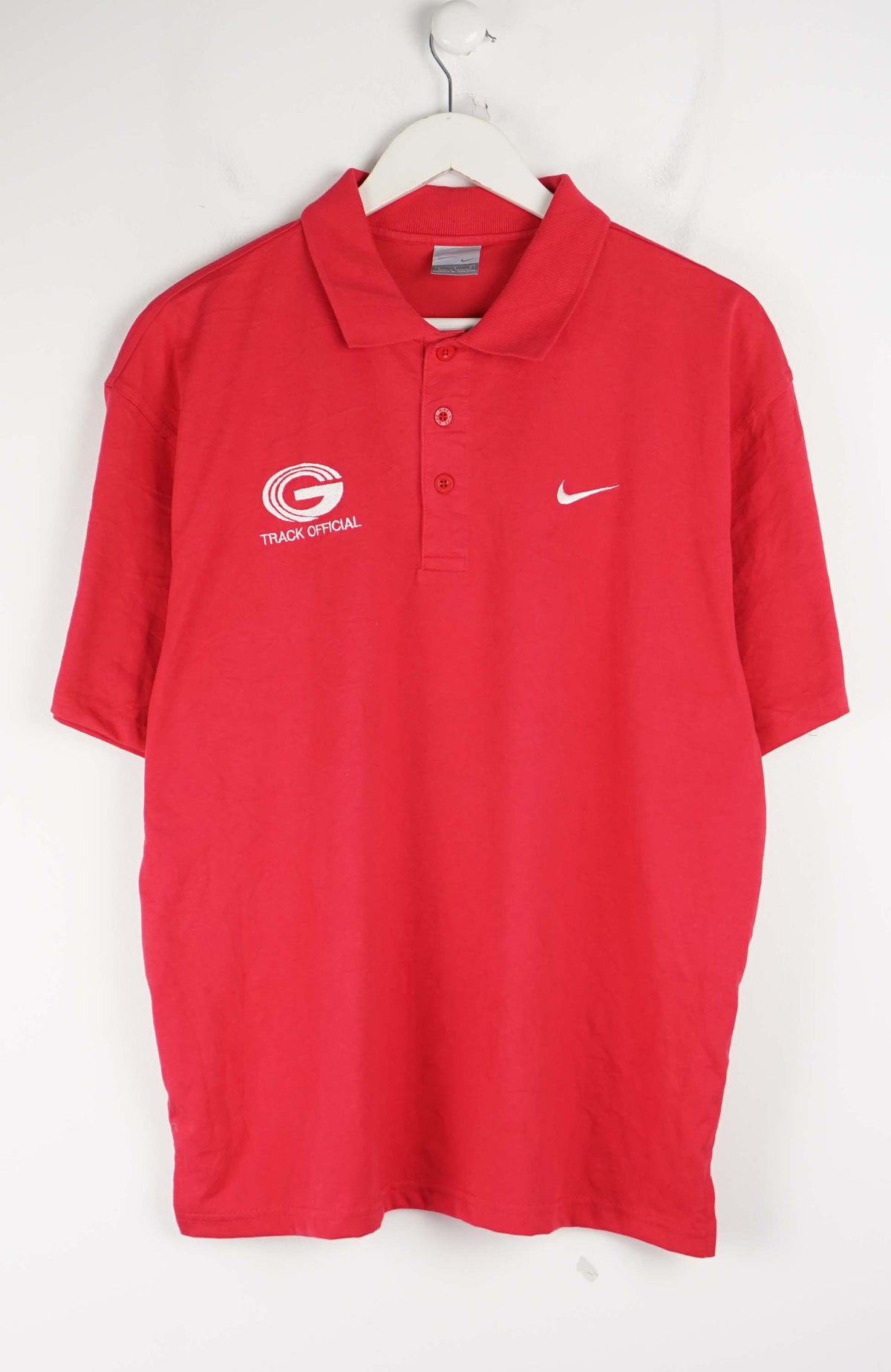 VINTAGE NIKE TRACK OFFICIAL POLO SHIRT (L)
