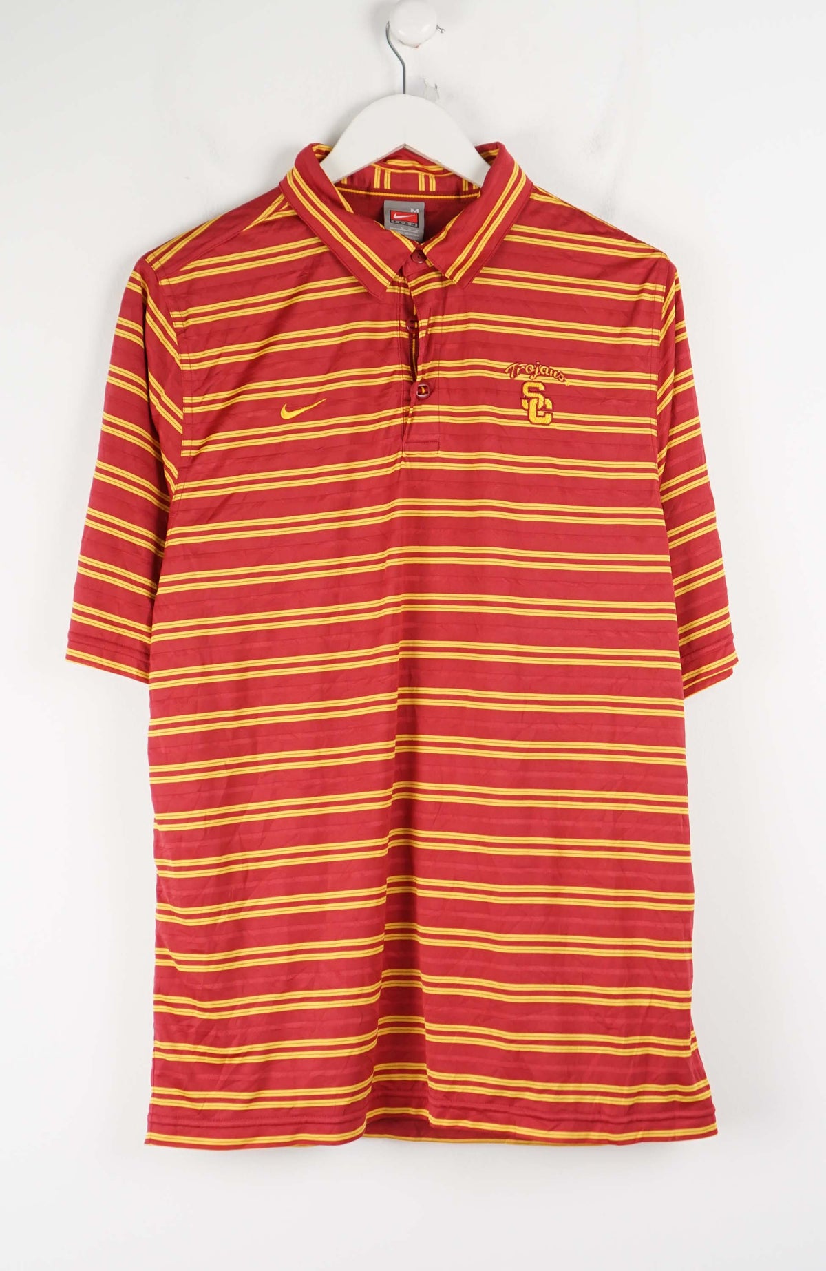 VINTAGE NIKE TROJANS JERSEY POLO SHIRT (M)