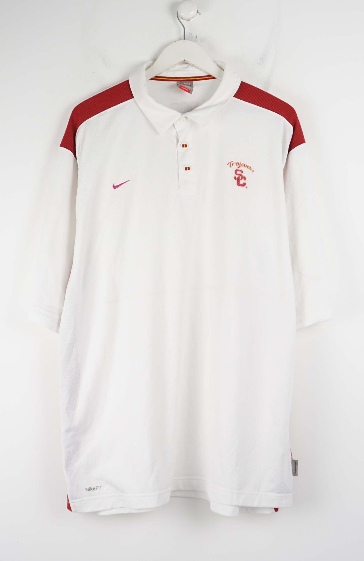 VINTAGE NIKE TROJANS JERSEY POLO SHIRT (XXL)