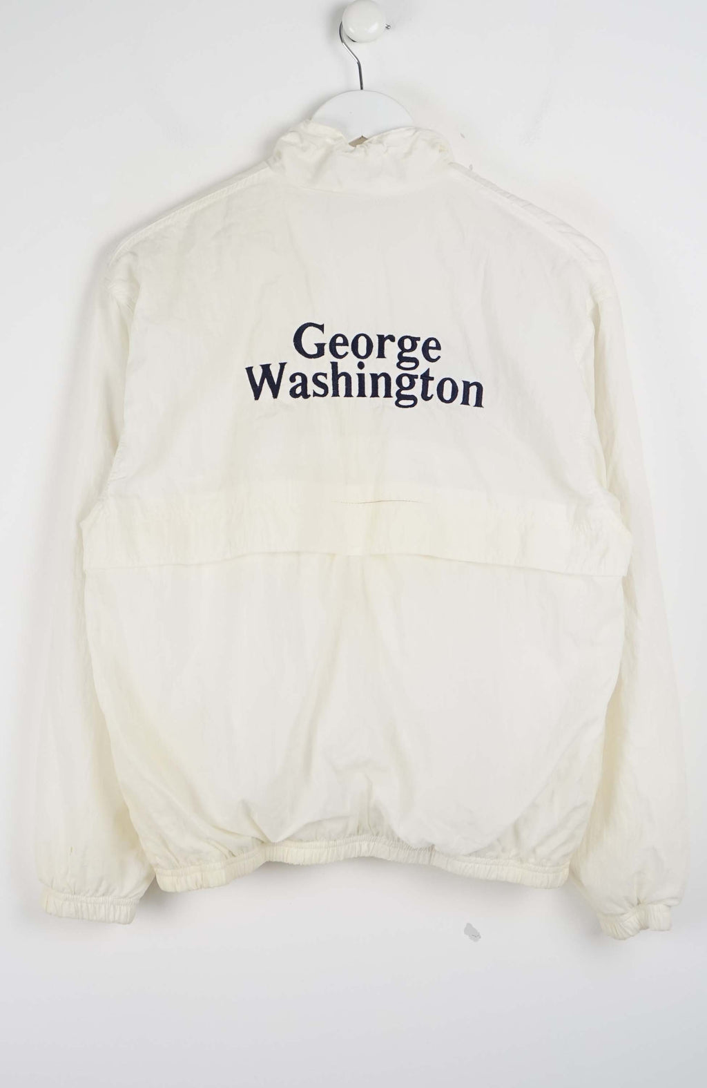 White jacket with text on a white background