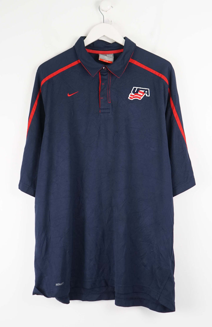 VINTAGE NIKE USA HOCKEY JERSEY POLO SHIRT (XXL)