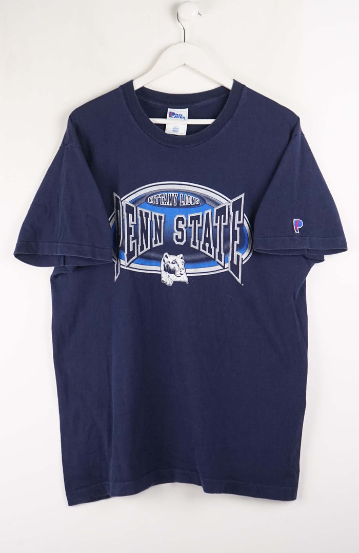 Navy blue t-shirt with 'Penn State' logo on a white background