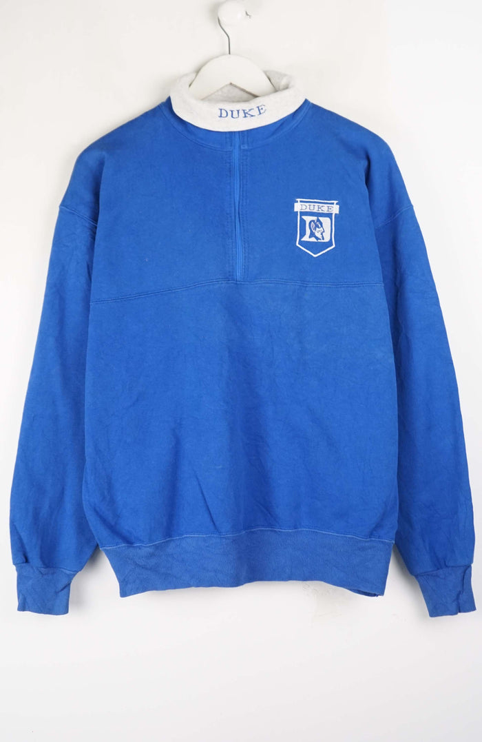 VINTAGE DUKE COLLEGE 1/4 ZIP TURTLENECK SWEATER (M)