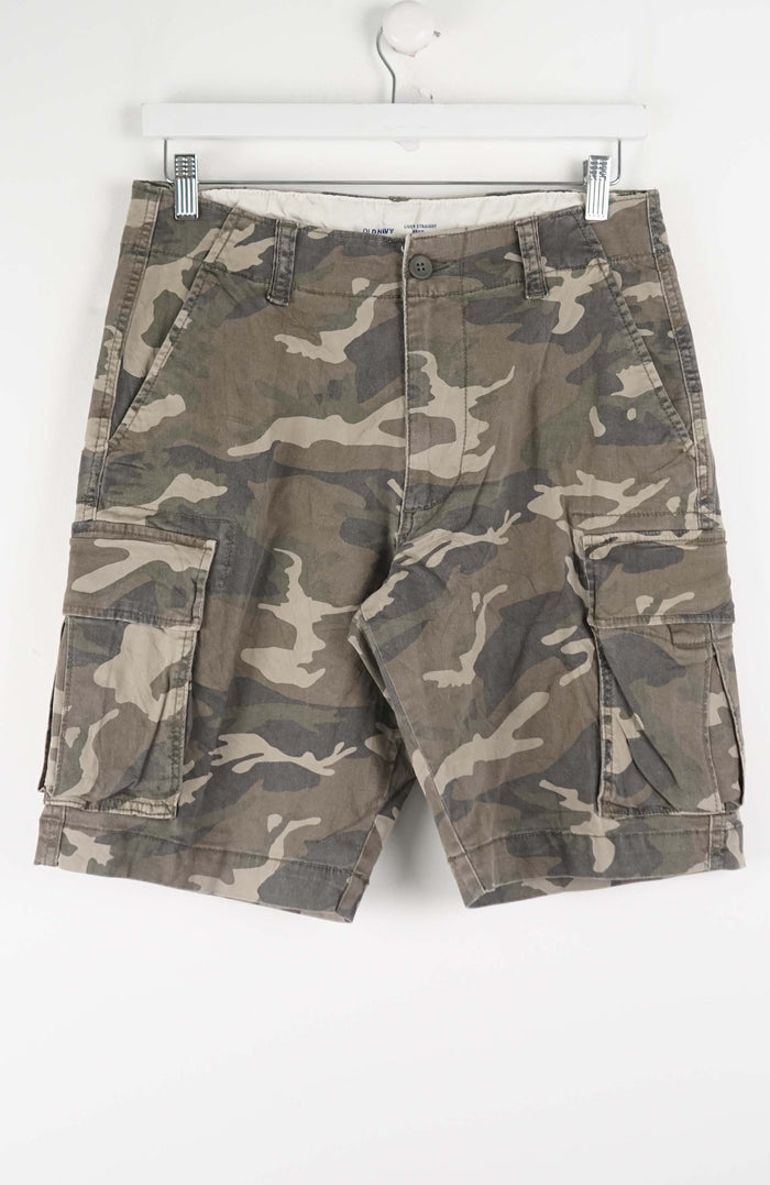 VINTAGE CAMO CARGO SHORTS W30