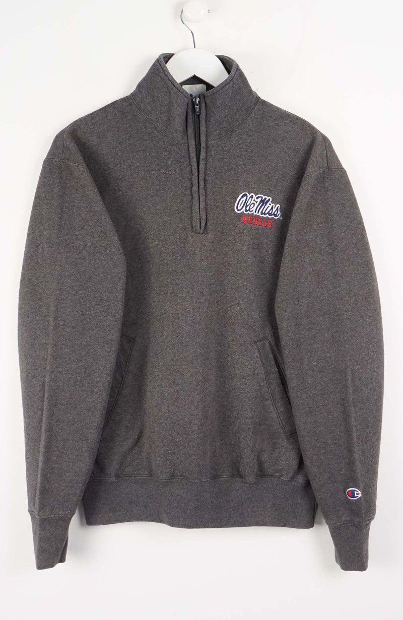 VINTAGE OLE MISS UNIVERSITY 1/4 ZIP SWEATER (S)