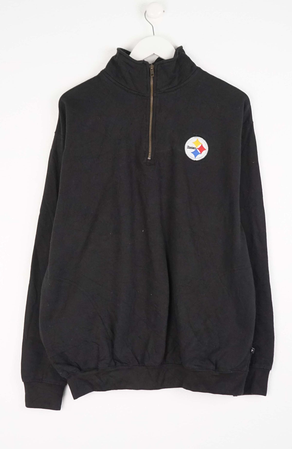 VINTAGE NFL STEELERS 1/4 ZIP SWEATER (L)