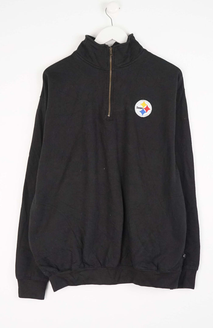 VINTAGE NFL STEELERS 1/4 ZIP SWEATER (L)