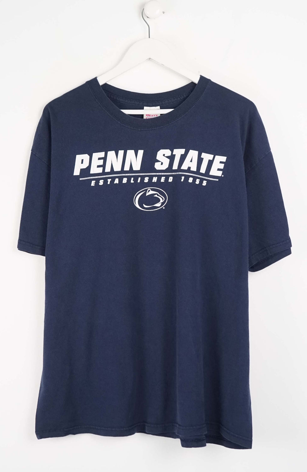 Navy blue t-shirt with 'Penn State' text and logo on a white background