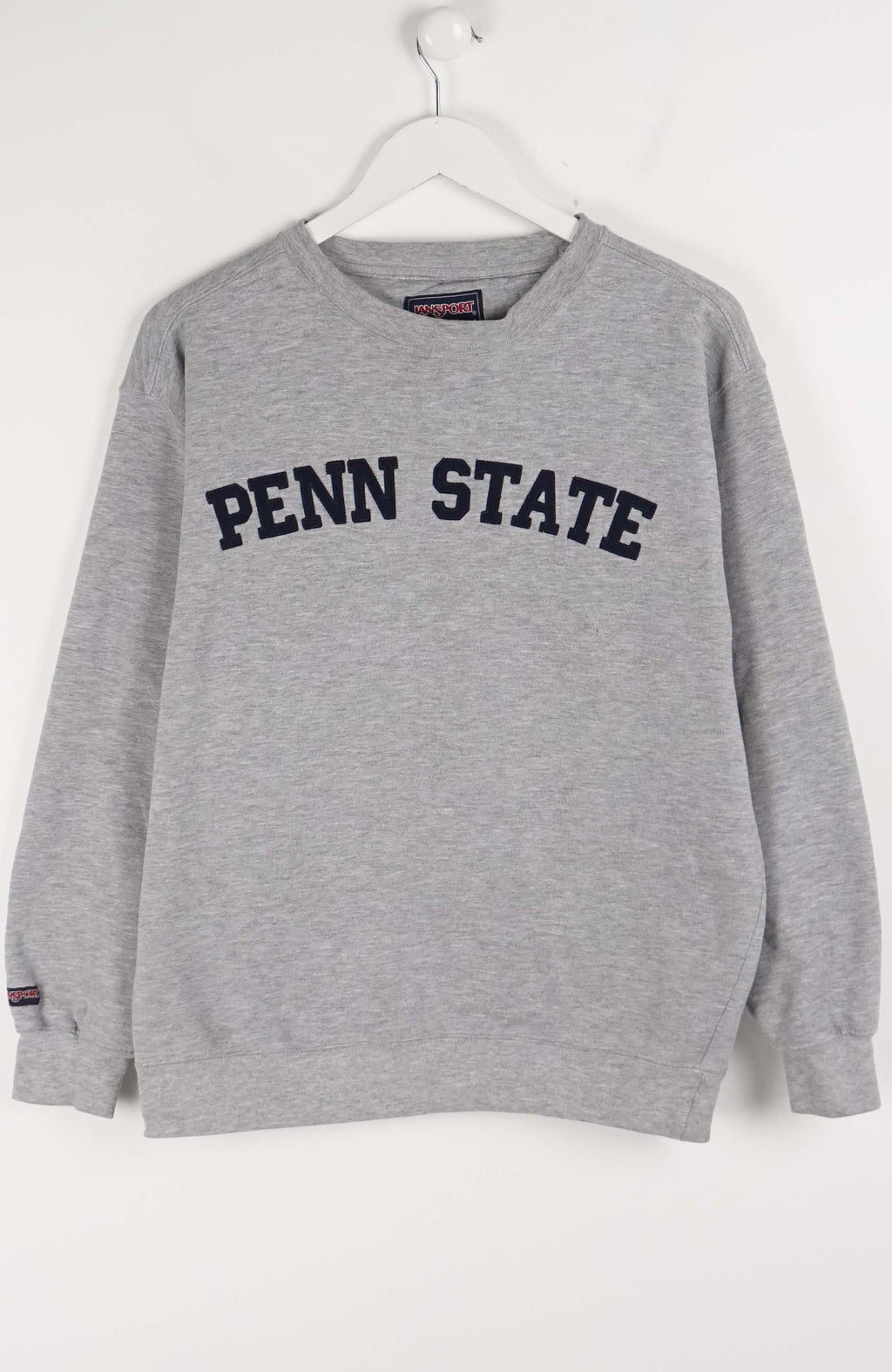 Gray sweatshirt with 'Penn State' text on a white background