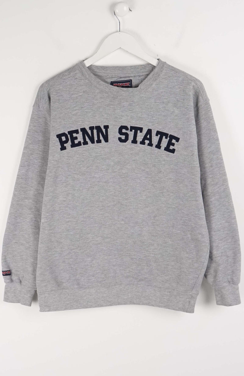 Gray sweatshirt with 'Penn State' text on a white background